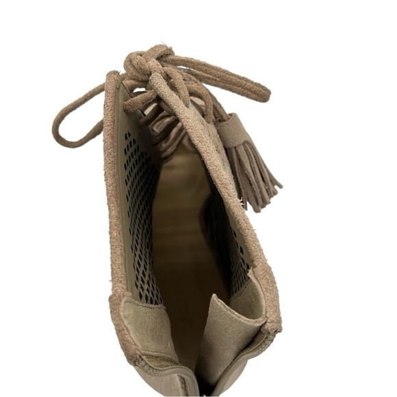 Marc Fisher Shaini Perforated Lace-up Peep Toe Ankle Booties - Picture 10 of 13